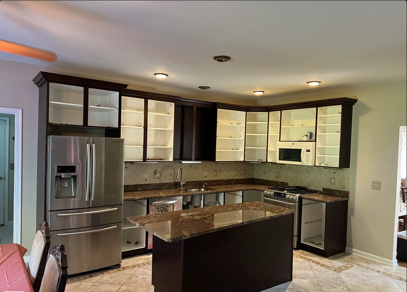 Full kitchen transformation cabinet painting Scranton PA - Heritage Kitchens before and after